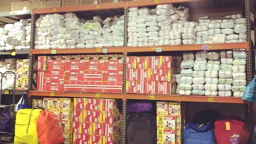 The Coverd Greater Cincinnati warehouse full of donated diapers.